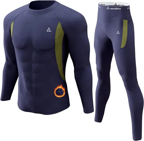 Vista 57 de Conjunto de ropa interior térmica para hombre, ropa interior larga 1#verde militar
