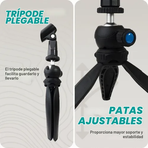 Vista 5 de Movo HMT-2 Soporte de micrófono de trípode de mesa para Movo WMX-HM y Rode Interview Go Adaptadores de micrófono inalámbrico de mano. Perfecto