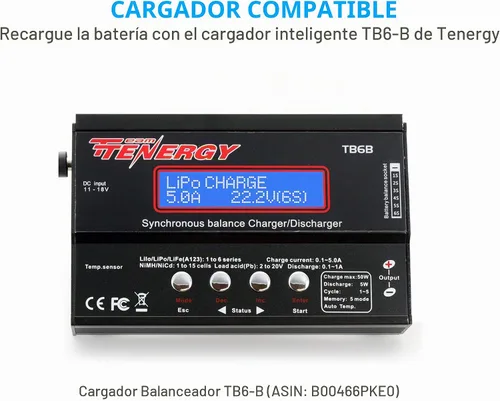 Vista 5 de Paquete de baterías RX NiMH Tenergy para receptor 4.8 V 2000 mAh, con conector Hitec para autos y aviones RC