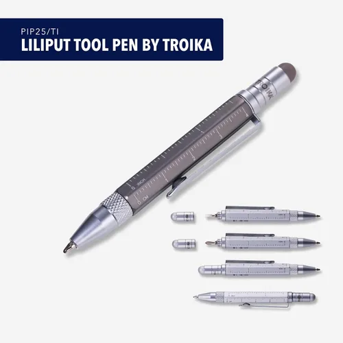 Vista 2 de Troika LILIPUT DE CONSTRUCCIÓN – PIP25/TI – Bolígrafo multitarea (pequeño) – Bolígrafo – Regla de centímetros y pulgadas – Destornillador ranurado