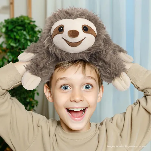 Vista 2 de Animales de peluche de perezoso para microondas, adorable peluche esponjoso de perezoso para calidez y comodidad, juguete de aroma a lavanda