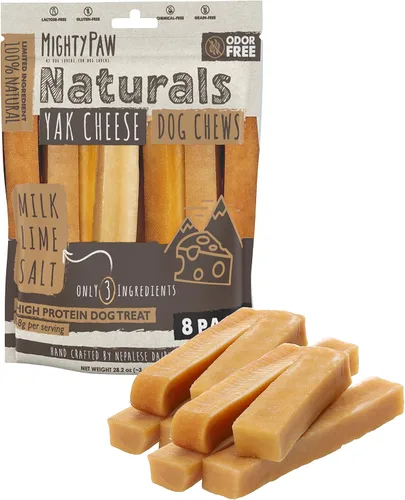 Vista 16 de Mighty Paw Golosinas masticables de queso Yak para perros Golosinas para mascotas 100% naturales de larga duración. Sin olor y excelentes