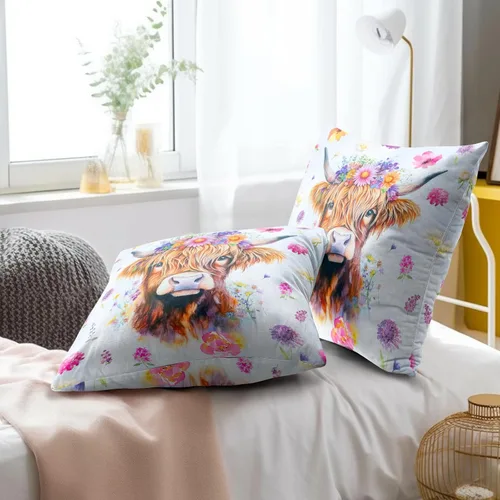 Vista 166 de Giwawa Juego de 2 fundas de almohada decorativas con diseño floral de girasol de 16 x 16 pulgadas, fundas de cojín decorativas para el hogar, sofá