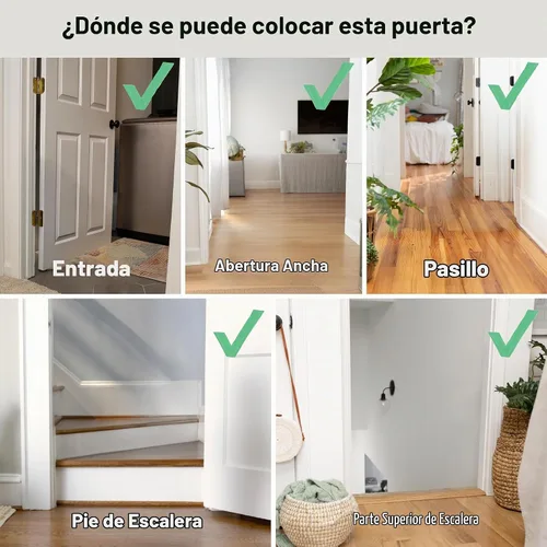 Vista 5 de Ingenuity Puerta decorativa extra alta para bebé y puerta para perro, 28.5-48 pulgadas de ancho, 36 pulgadas de alto, montaje de hardware o a Blanco
