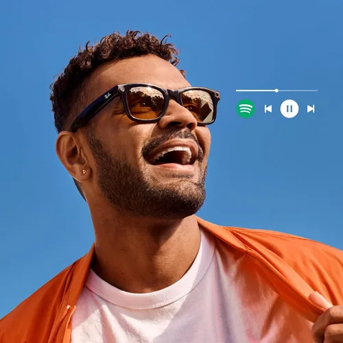 Vista 4 de Ray-Ban - Meta Smart Glasses - Headliner - Shiny Black G15 Green Polarized