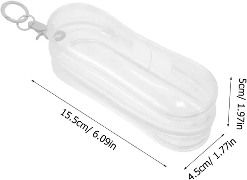 Vista 3 de Abaodam Mini bolsa de almacenamiento para muñecas, bolsa transparente para exhibir muñecas con hebilla colgante, vitrina portátil para viajes