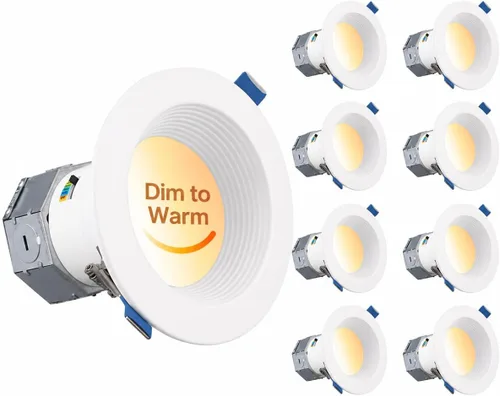 Vista 13 de TORCHSTAR Paquete de 8 luces LED empotrables 5CCT de 6 pulgadas, sin lata 2-Blanco