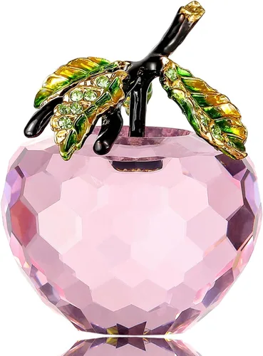 Vista 15 de Figura de manzana de cristal de Vie jeune, pisapapeles de estatua hecha a mano, adorno para decoración del hogar, artesanías de cristal