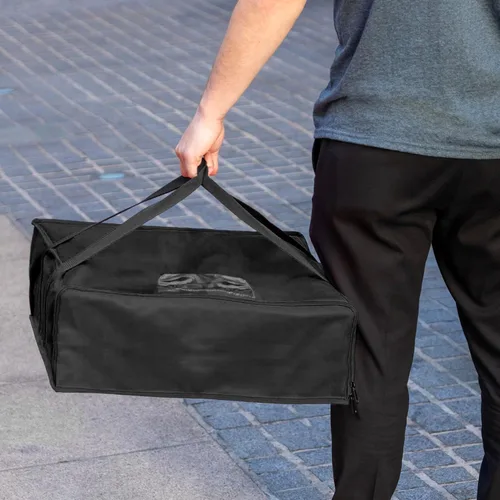 Vista 6 de Summit Ridge Bolsa aislada para entrega de alimentos Bolsas de pizza de 20 x 20 pulgadas para entrega, con cremallera con ventilación y bolsillo