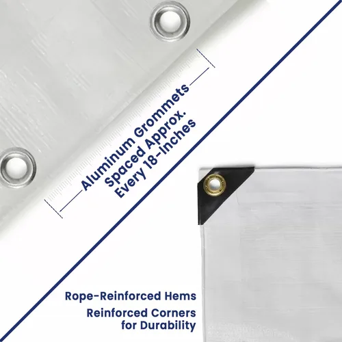 Vista 6 de Tarps Now - Lona de polietileno de 6 x 8 pies, cubierta impermeable resistente de 12 milésimas de pulgada de diámetro, lona de plástico a prueba