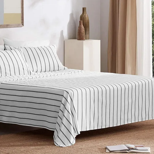 Vista 10 de SLEEP ZONE Juego de sábanas de 3 piezas con estampado a cuadros para niños, sábanas de microfibra de doble cepillado súper suaves y transpirables