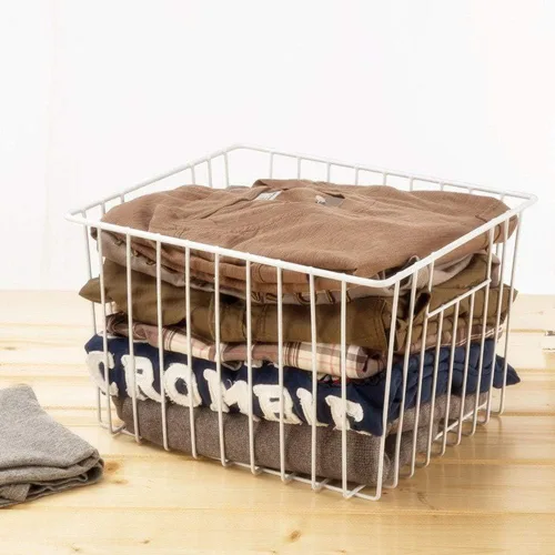 Vista 4 de SANNO Cestas para congelador, cestas de alambre de metal organizadoras de almacenamiento con asas para cocina, dormitorio, armarios, despensa, baño