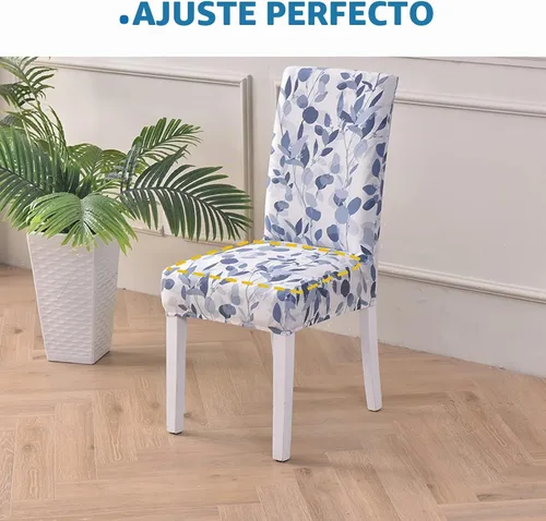 Vista 6 de HAOYONG Funda para Silla de Comedor con Estampado, Funda Desmontable Lavable para Silla Parsons, Protector de Asiento Removible para Comedor, Hotel