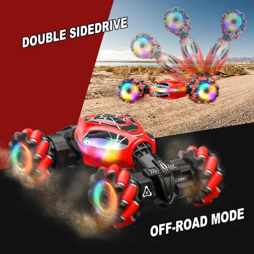 Vista 3 de Coche de Control Remoto de Araña con Sensor de Gestos, Controlado a Mano, Auto de Acrobacias, 4WD, Vehículo Todo Terreno con Derrape, Giro