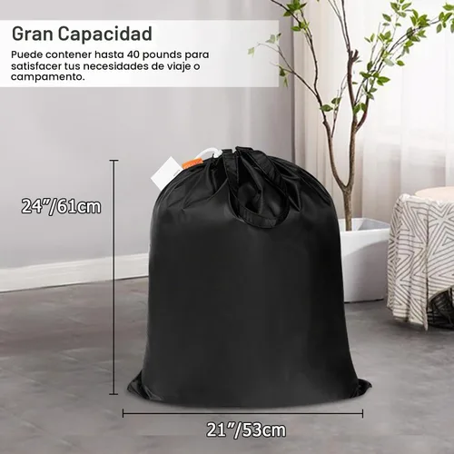 Vista 3 de Polecasa - Bolsa de lavandería pequeña y resistente de 21 x 24 pulgadas, con tela de 3.8 oz/yd², asas y cordón ajustable, fácil de llevar, ideal Rosa