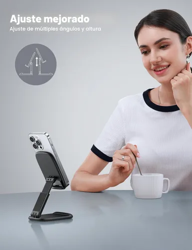 Vista 2 de Lamicall Soporte de teléfono celular para escritorio, soporte de teléfono 1-negro