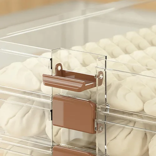 Vista 5 de Caja de almacenamiento de bolas de masa hervida de gran capacidad, de plástico transparente, hermético, recipiente de alimentos, suministros