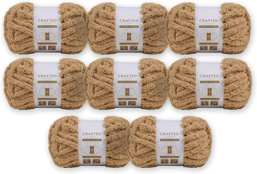 Vista 26 de Crafted By Catherine Hilo de Chenille Grueso - Paquete de 2 (8 oz / 227 g, 31.7 Yardas Cada Madeja), Beige, Calibre 7 Jumbo