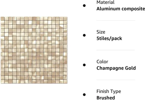 Vista 8 de BeNice - Juego de azulejos o loseta en muro para cocina, azulejos de pared que tienen adhesivo para pelar y pegan, azulejos cuadrados (5 hojas)