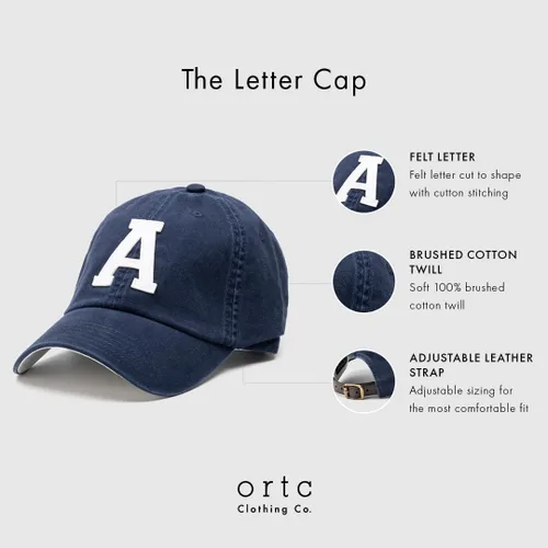 Vista 4 de ORTC - Gorra de béisbol clásica con correa de cuero, 100% algodón cepillado, talla única, para hombres y mujeres