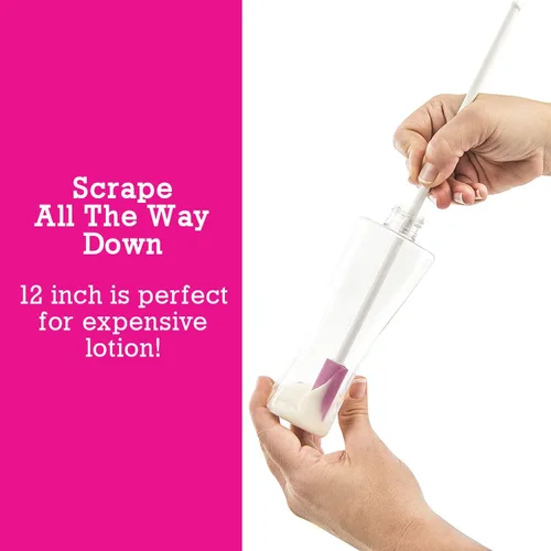 Vista 4 de Extiende tu belleza con Spatty, conjunto de dos piezas combinadas Espátulas Last Drop de 6 pulgadas y 12 pulgadas, color rosa
