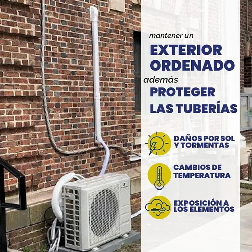 Vista 5 de Sealproof Kit de cubierta de línea de CA mini dividida, kit decorativo de PVC de grado profesional blanco de 3 pulgadas que proporciona cobertura