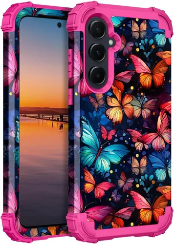 Vista 42 de Hocase Funda para Galaxy A37 5G, protección resistente a prueba de golpes, parachoques de goma de silicona suave+funda protectora híbrida