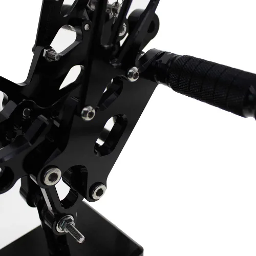 Vista 7 de Reposapiés de motocicleta ajustable de aluminio para Yamaha YZF R6 2006 2007 2008 2009 2010 2011 2012 2013 2014 (negro)