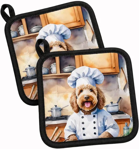 Vista 16 de Caroline's Treasures Coton de Tulear El Chef Par de Agarraderas de Ollas de Cocina Resistentes al Calor Juegos de Agarraderas de Ollas Almohadillas