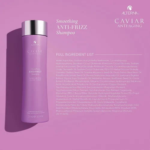 Vista 4 de CAVIAR Champú antienvejecimiento antiencrespamiento Para cabello medio y grueso Suaviza el cabello, domina el encrespamiento Sin sulfatos