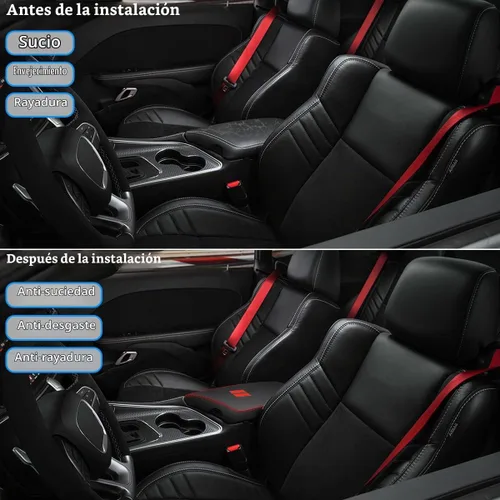 Vista 2 de para Dodge Challenger 2015-2023 Funda para Reposabrazos de Coche, Resistente al Agua, Fundas para Consola Central, Fundas de Protección contra