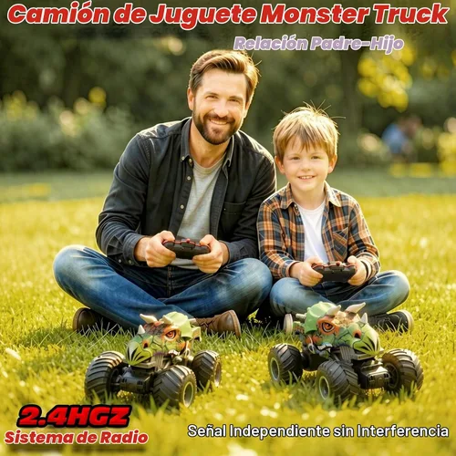 Vista 7 de Monster Truck Toys, coche de control remoto 1:16 con luz y música Verde