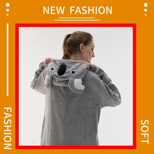 Vista 5 de COSUSKET Snug Fit Unisex Adult Onesie Pajamas, Flannel Cosplay Animal One Piece Halloween Costume Sleepwear Homewear