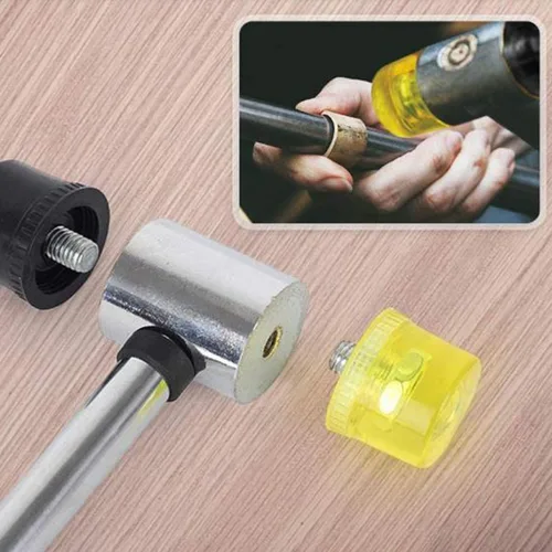 Vista 7 de Mazo de goma que no deja marcas, martillo de acero con mango de goma antideslizante para proyectos de bricolaje, manualidades, carpintería e