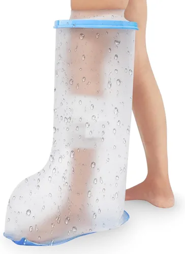 Vista 9 de Funda impermeable extra ancha para adultos de ducha, cubierta de ducha extra grande de media pierna con parte inferior antideslizante, protector