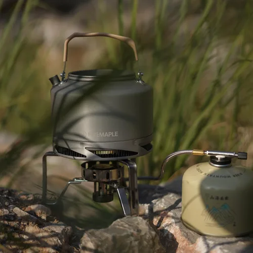 Vista 6 de Fire-Maple FMS-125 PRO - Estufa de gas compacta de alta potencia para mochilero con llama resistente al viento, diseño desmontable estable