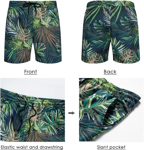 Vista 5 de AOTORR Conjunto hawaiano de 2 piezas para hombre, trajes de chándal florales, camisas casuales de manga corta y pantalones cortos, trajes