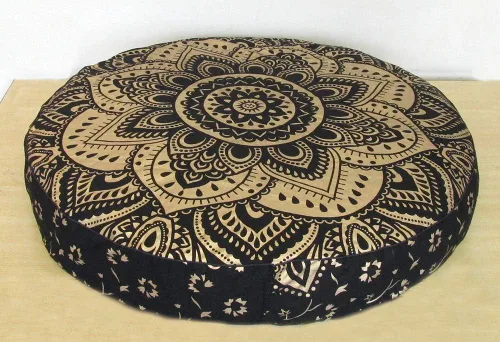 Vista 5 de ICC - Funda de cojín cuadrada grande de algodón con diseño de mandala, funda de almohada hippie, funda de almohada para el suelo con cremallera