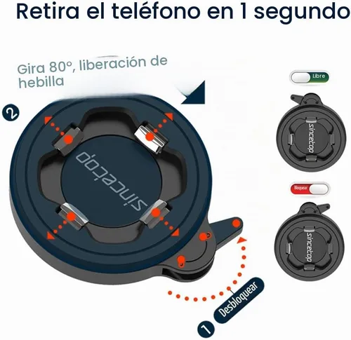 Vista 7 de Soporte de teléfono para motocicleta, soporte para teléfono celular con módulo amortiguador de vibraciones, soporte de manillar de bicicleta frontal