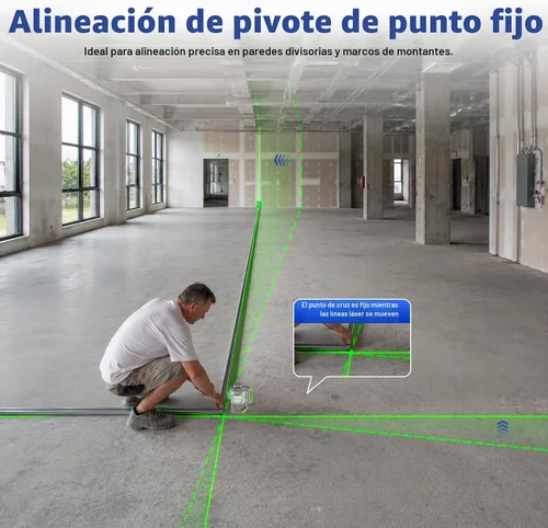 Vista 4 de Huepar Pro Kit de nivel láser para exteriores con receptor, largo alcance