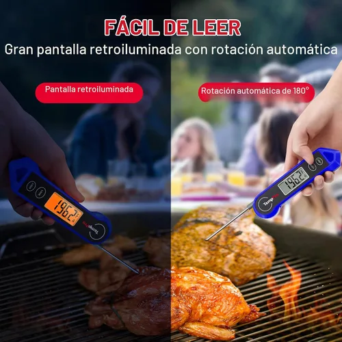 Vista 3 de TempPro TP19H 1 Sec Digital Meat Thermometer for Cooking Blue