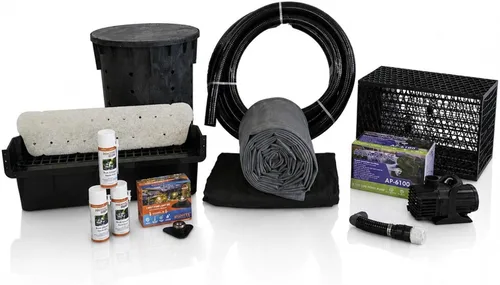 Vista 12 de HALF OFF PONDS Simply Waterfalls 6100 - Kit de cascada con revestimiento de PVC de 10' x 25' y bomba de 6,100 GPH - PVCPLAN4