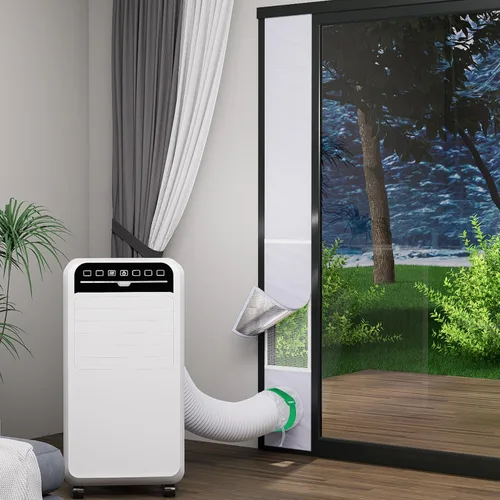 Vista 9 de GCGOODS Kit de ventilación de puerta de CA con protector de hojas de malla para aire acondicionado portátil, kit de sellado de ventana