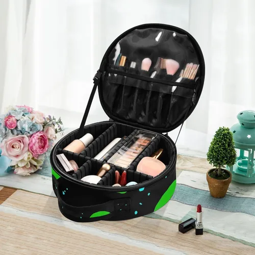 Vista 5 de Augenstern Bolsa de maquillaje de viaje Bolsa de cosméticos Harajuku-punk-alien Girl Organizador portátil Maquillaje tren caso de mujer Neceser