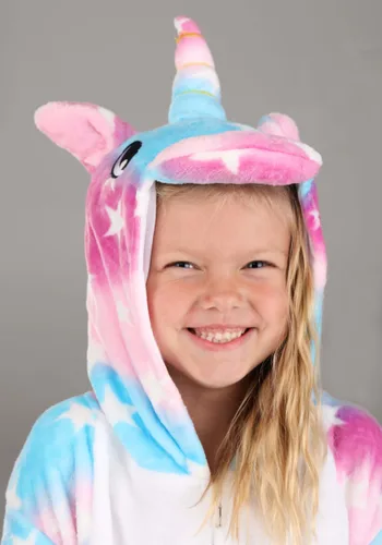 Vista 3 de Pijama Enterizo de Unicornio Algodón de Azúcar para Niños y Niñas Multicolor