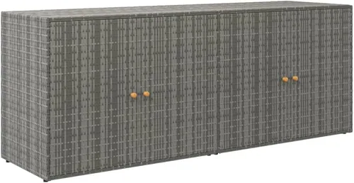 Vista 8 de vidaXL Gabinete de almacenamiento de jardín negro 78.0x21.9x31.5 Poly Rattan