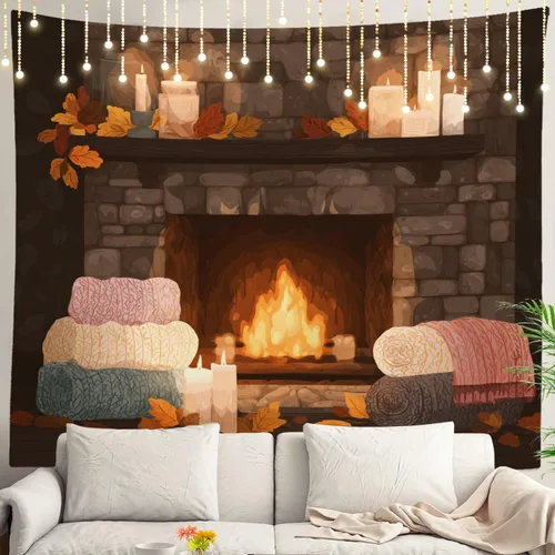 Vista 77 de Shrahala Peaceful Retreat Charming Abode Tapestry, Verdant Landscape Water Wall Hanging Hd Print Polyester Backdrop For Dorm Room Bedroom 30 X 40 In