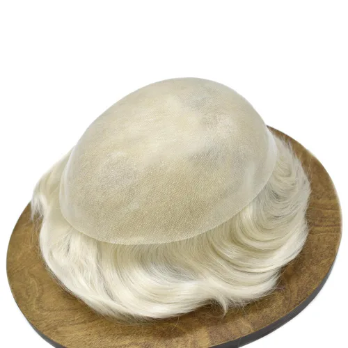 Vista 68 de Toupee para hombre 100% cabello humano real tupé para hombres 0.004 in piel de poliuretano para hombre, sistema de reemplazo de piezas de pelo