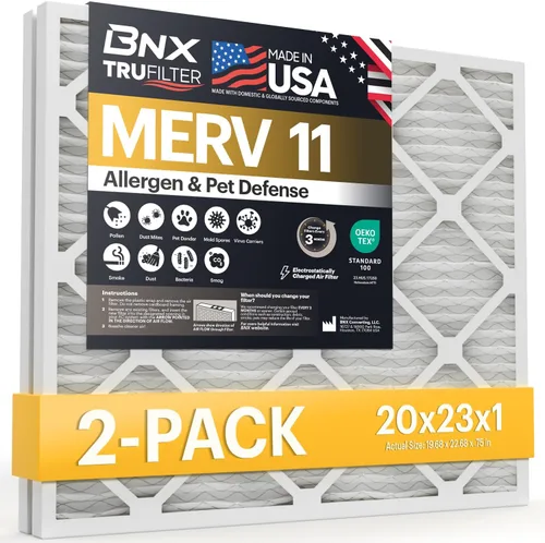 Vista 50 de BNX TruFilter - Filtro de aire MERV 11 de 10 x 10 x 1 pulgadas (paquete de 4) – Fabricado en Estados Unidos – Defensa contra Alérgenos Filtros