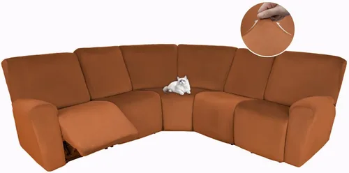 Vista 147 de HDCAXKJ Fundas de sofá seccional reclinable de terciopelo, cubierta de sofá seccional en forma de L, lavable, elástica, suave, para rincón